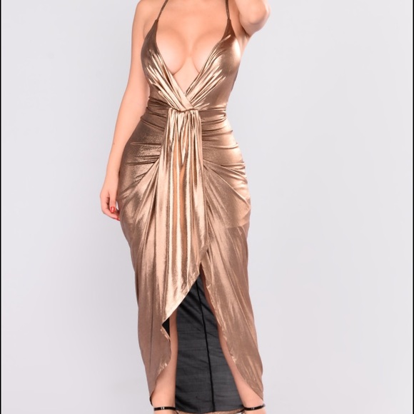 Fashion Nova Dresses & Skirts - Bronze Hi-Low Dress NWT Fashion Nova